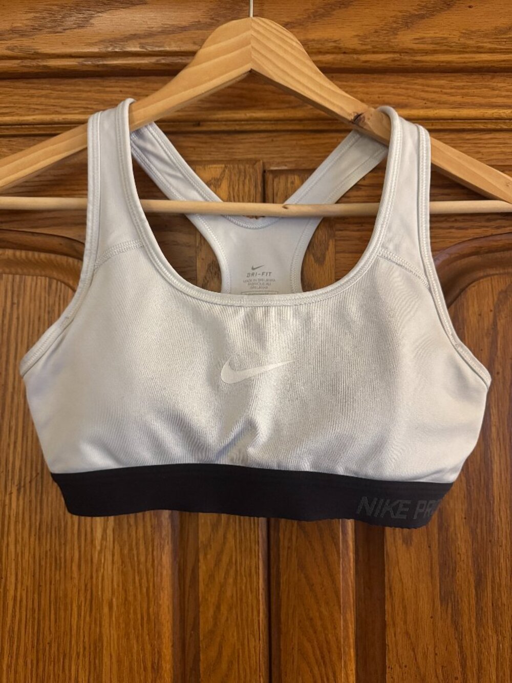 Nike Pro White and Black Dri-FIT Sports Bra